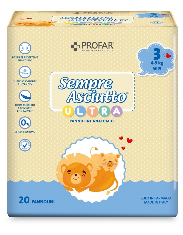 PROFAR® Sempre Asciutto Ultra 20 pz Pannolini