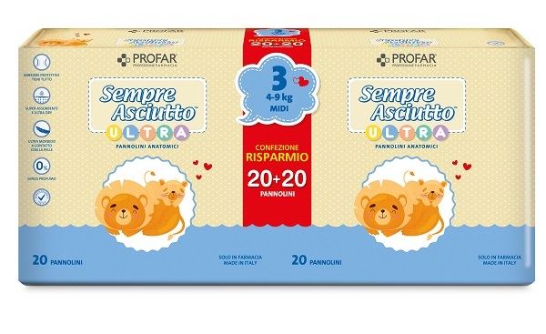 PROFAR® Sempre Asciutto Ultra Confezione Risparmio 40 pz Pannolini