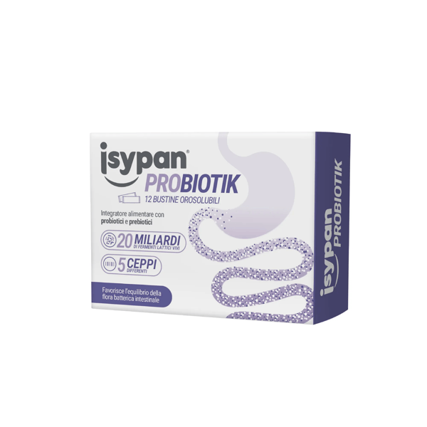Isypan Probiotik Integratore di Fermenti Lattici Probiotici 12 Bustine Orosolubili