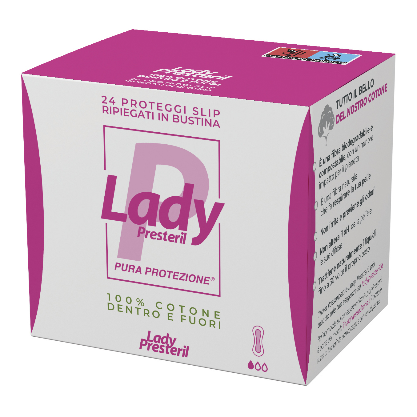 Lady presteril proteggi slip ripiegati biodegradabili 24 pezzi