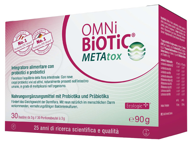 Omni Biotic - Metatox Integratore Equilibrio Flora Intestinale Disbiosi Confezione 30 Bustine