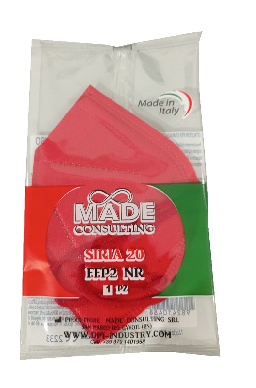 Siria 20 semimascherina filtrante ffp2 rosso