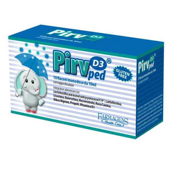 Farmagens Integratore Lactobacillus Paracasei Vitamina D3 Pediatrico 10 Flaconcini Senza Glutine