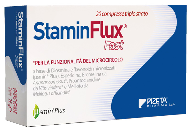 Pizeta Staminflux Fast Integratore Funzionalità Microcircolo 20 Compresse