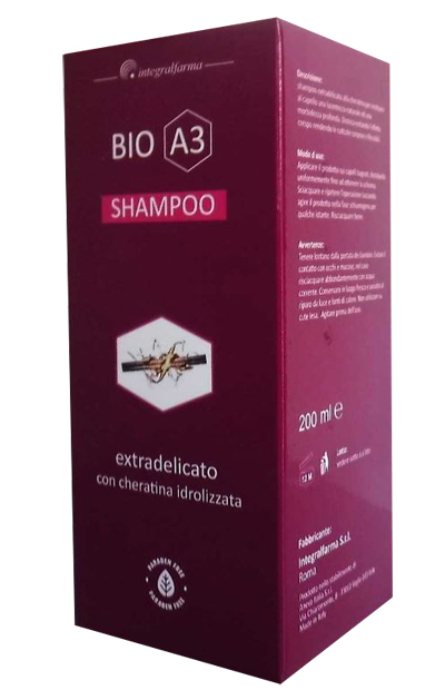 Bio A3 Shampoo Extra Delicato Con Cheratina Idrolizzata 200ml