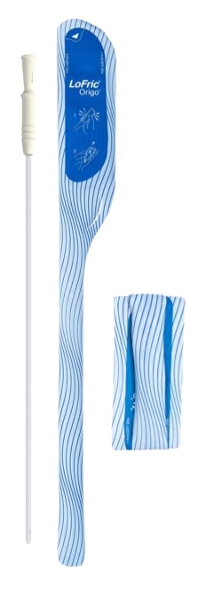Catetere urinario idrofilo monouso con soluzione salina lofric origo flexible ch14 tiemann 40 cm 30 pezzi