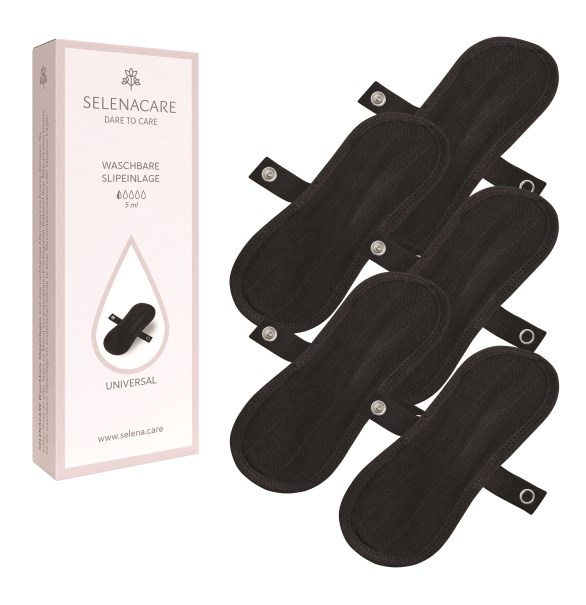 Selenacare Salvaslip Lavabile Riutilizzabile Colre Nero Taglia Unica 5 Pezzi