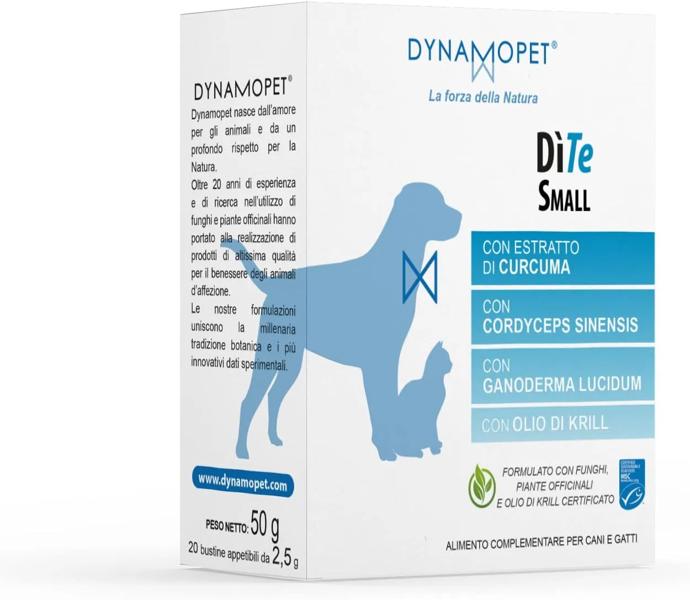 Dite Small 20 Bustine Da 2,5 G Mangime Complementare per Supportare Rene e Cuore di Cani e Gatti
