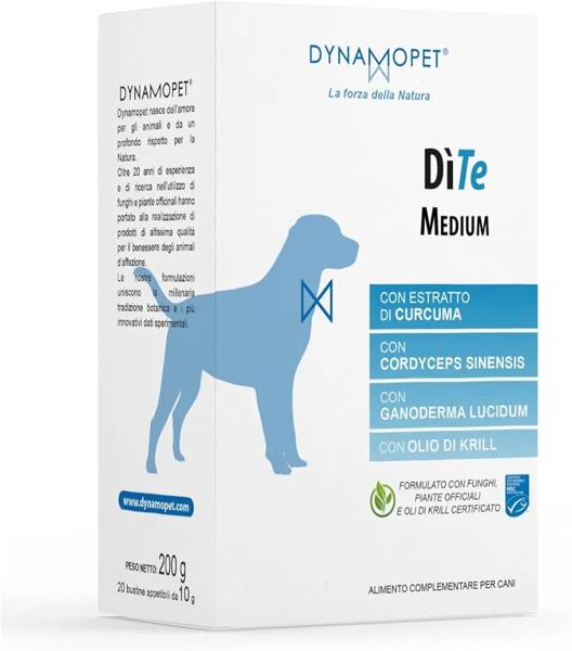 DìTe Medium Alimento Complementare Per Cani E Gatti 20 Bustine per Benessere di Rene e Cuore