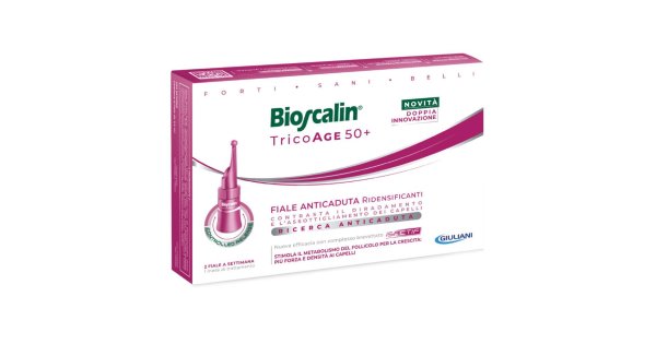 Bioscalin Tricoage 50+ Fiale Anticaduta Ridensificante Per Capelli Sottili E Diradati 8 Fiale — confronto prezzi