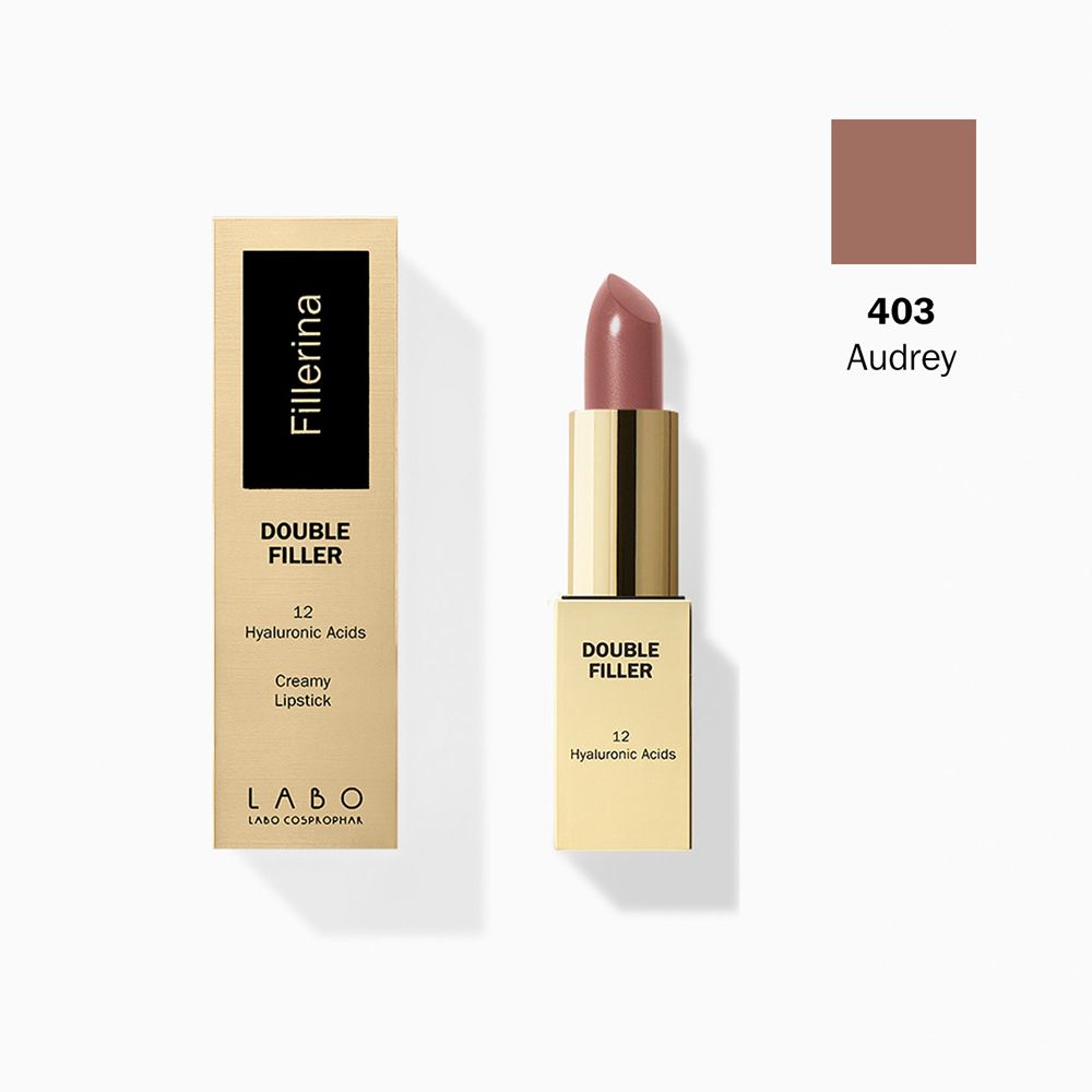 Fillerina Double Filler 12 Hyaluronic Acids Creamy Lipstick - 403 Audrey - Labo - Rossetto Volumizzante - 4.2g