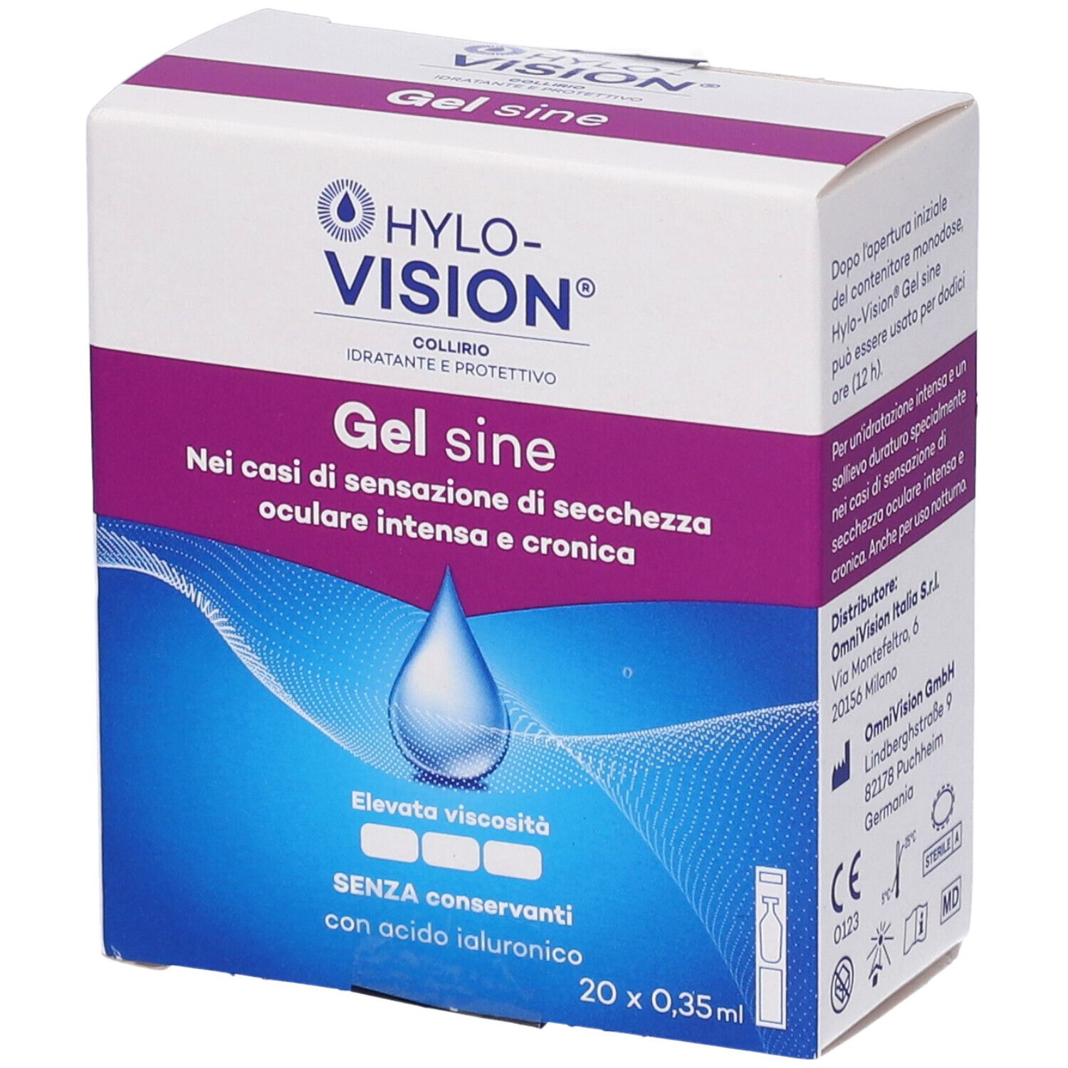 Hylovision Gel Sine Fm Collirio Idratante E Protettivo 20 Flconcini × 0,35ml
