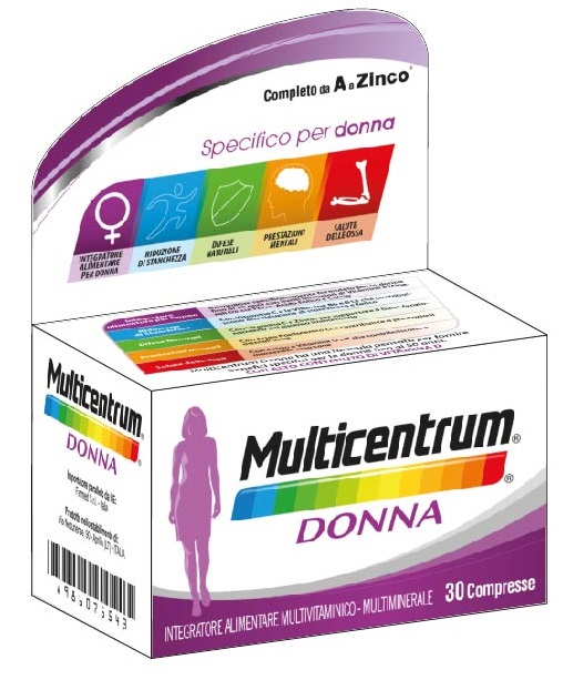 Multicentrum Donna Integratore Multivitaminico Multiminerale 30 Compresse
