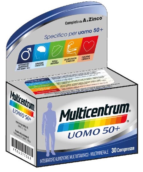 Multicentrum Uomo 50+ Integratore Multivitaminico Multiminerale 30 Compresse