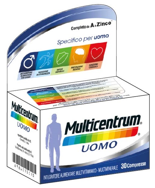 Multicentrum Uomo Integratore Multivitaminico Multiminerale 30 Compresse