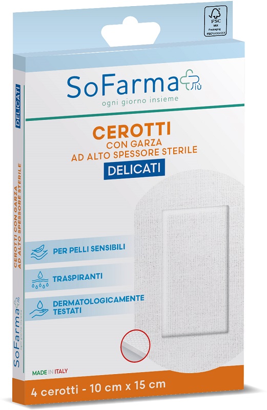 Cerotto delicato 10x15 cm 4 pezzi sofarmapiu' — confronto prezzi