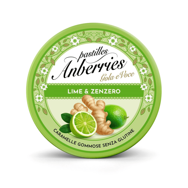 Anberries Gola e Voce Pastiglie Lime & Zenzero 50 g