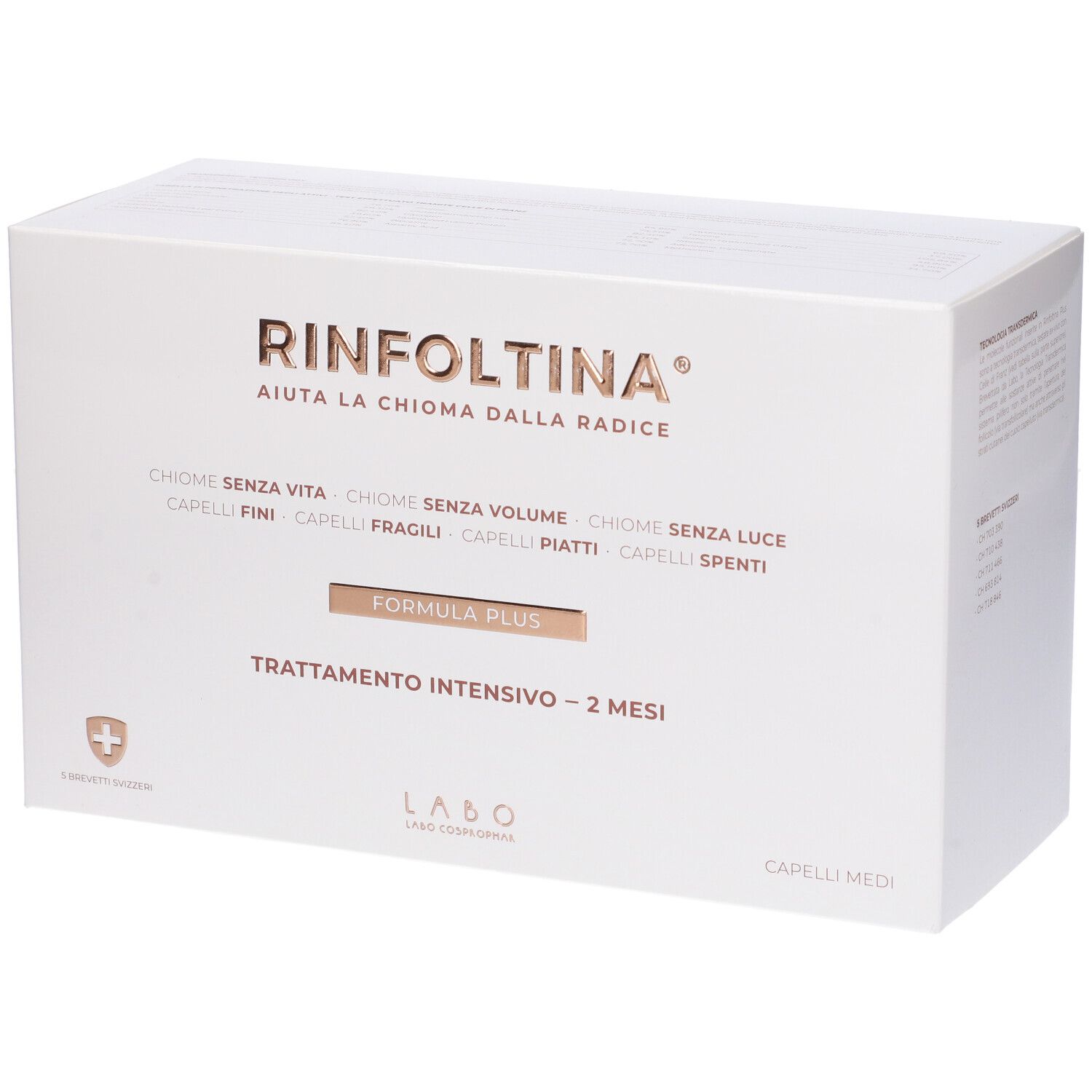 LABO Rinfoltina Plus Trattamento Intensivo Capelli Medi 40 Fiale 140 ml
