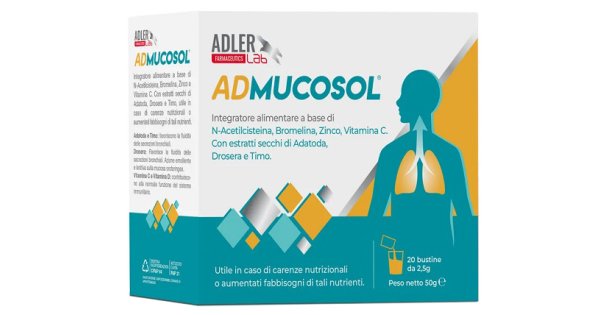 Admucosol Integratore Per Il Benessere Delle Vie Aerre 20 Bustine