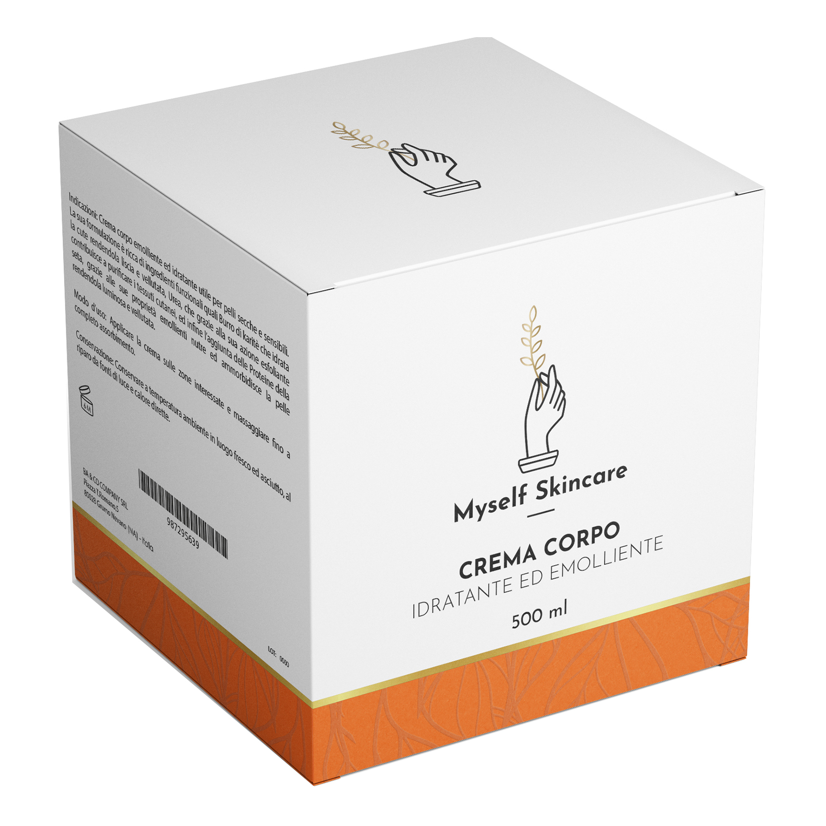 Myself Skincare Crema Corpo Idratante Ed Emolliente Per Pelle Secca 500ml