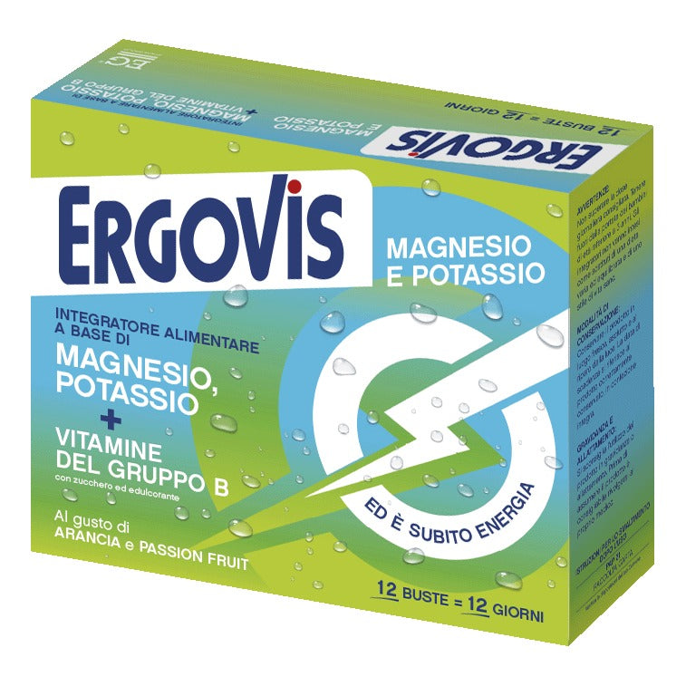 Ergovis Magnesio e Potassio Vitamine Gruppo B ed è subito energia Bustine 120 g Bustina