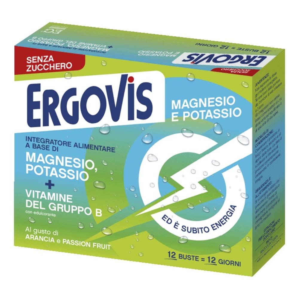 Ergovis Magnesio e Potassio Vitamine Gruppo B ed è subito energia Bustine Senza Zucchero 78 g Bustina