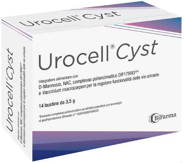 Urocell Cyst Integratore per la Funzione delle Vie Urinarie e Cistite 14 Buste