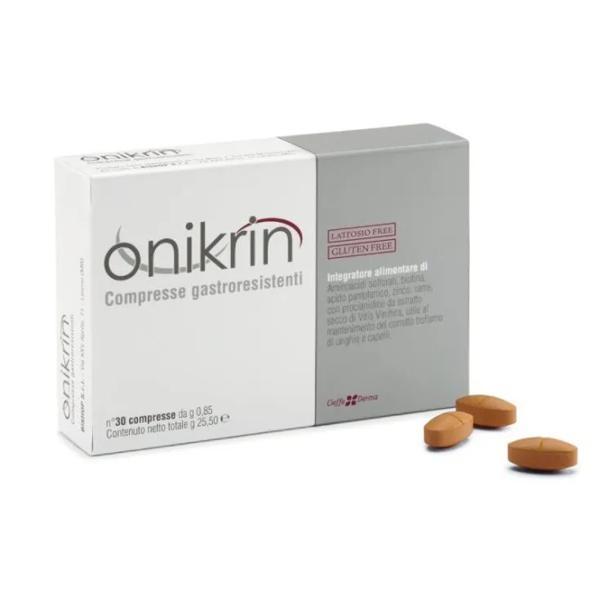 Onikrin Integratore Alimentare per Capelli e Unghie con Biotina e Zinco 90 Compresse
