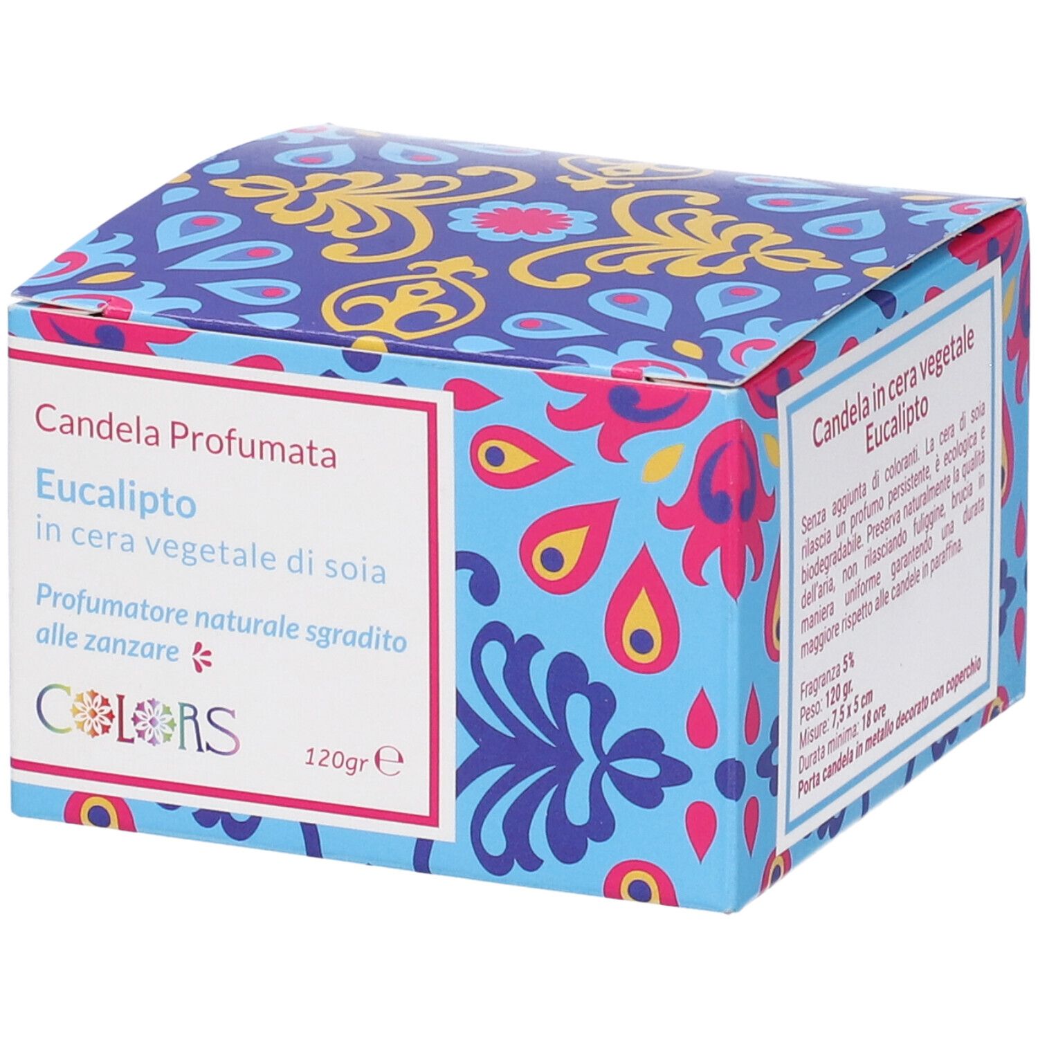 Colors Candela Profumata Eucalipto in Cera Vegetale di Soia 120 g Altro