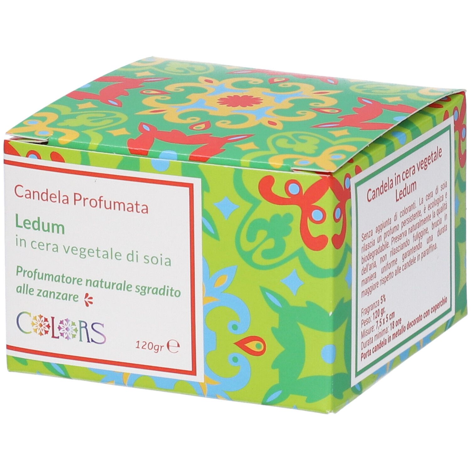 Colors Candela Profumata Ledum in Cera Vegetale di Soia 120 g Altro
