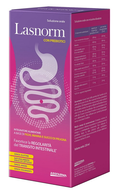 Lasnorm Soluzione Orale Integratore Per La Regolarità Del Transito Intestinale 220ml