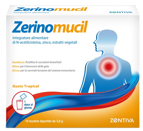 Zerinomucil 10 bustine 3,6 g — confronto prezzi
