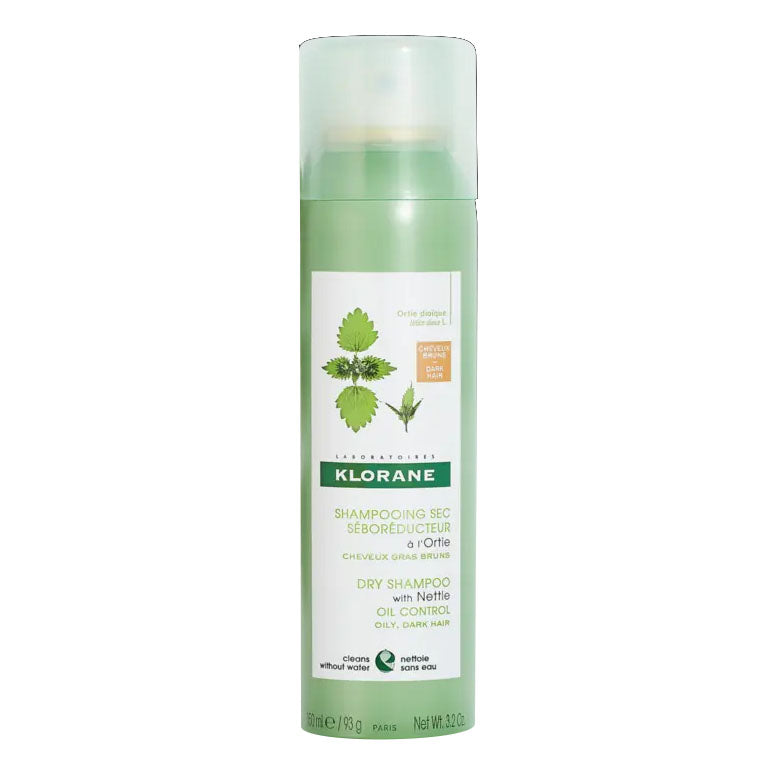 Klorane Shampoo Secco Ortica Capelli Scuri | Seboriduttore | 2x150ml