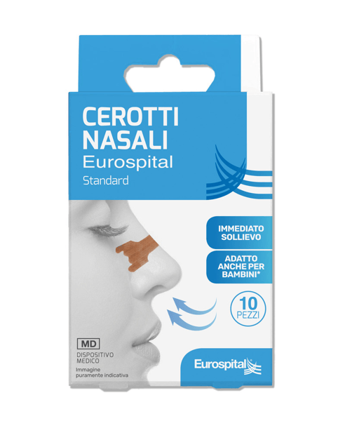 Eurospital Cerotti Nasali Standard Misura 5,6 x 1,8 cm Adulti e Bambini 10 Pezzi