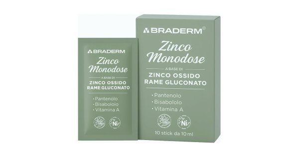 Zinco monodose 10 stick da 10 ml braderm