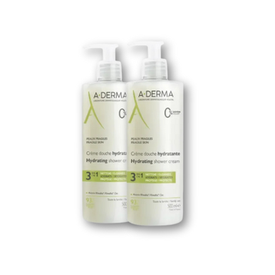 A-Derma - Les Indispensables Crema Doccia Idratante Viso Corpo e Capelli Duo Confezione 2 Pezzi