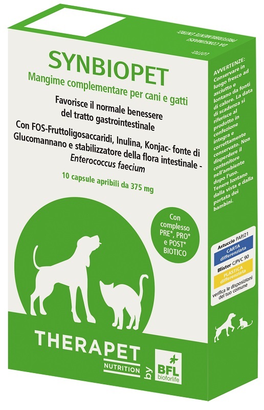 Synbiopet Mangime Complementare Per Il Benessere Gastrointestinale Di Cani E Gatti 10 Capsule