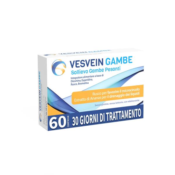 Vesvein Gambe Integratore per Gambe Gonfie Emorroidi o Gambe Pesanti 60 Compresse