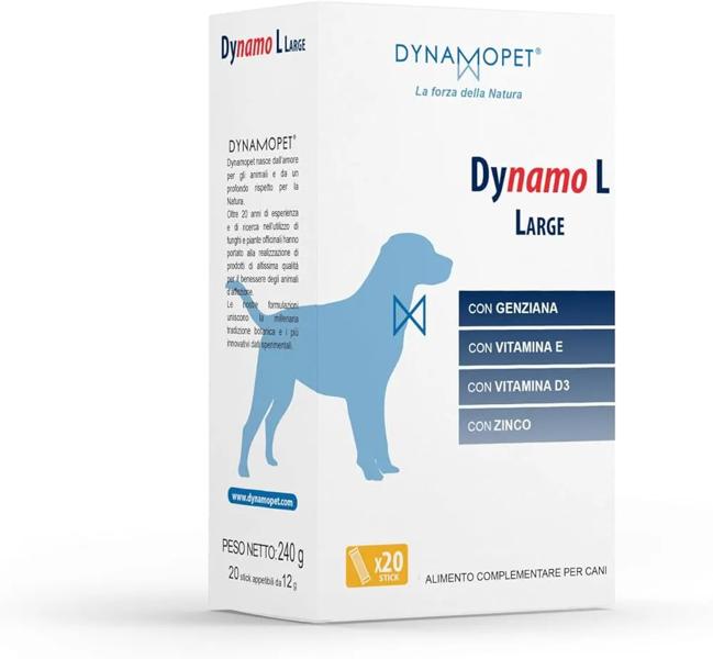Dynamo L Large Integratore Cani Gel Appetibile 20 Stick Da 12 G