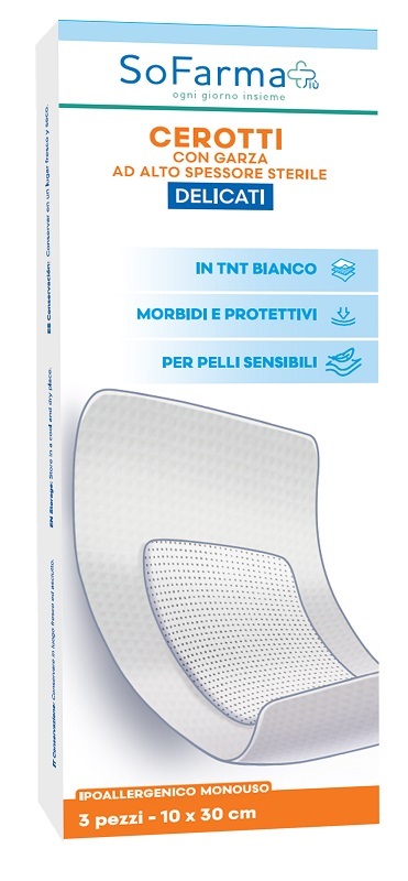 Cerotto delicato 10x20 cm sofarma 3 pezzi — confronto prezzi