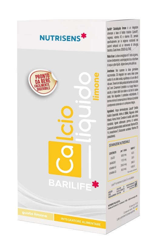 Barilife calcio liquido limone 15 stick senza glutine