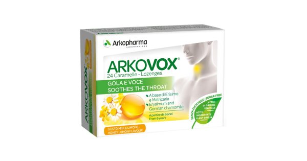 Arkovox Integratore Lenitivo Miele e Limone 24 Caramelle