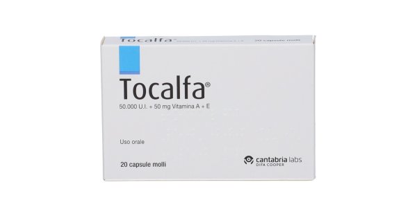 Tocalfa 50000 UI + 50mg Vitamina A + E 20 Capsule Molli