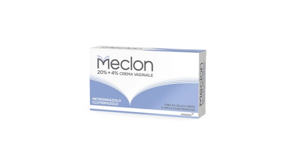 Meclon Crema Vaginale 20%+ 4% Tubo 30 g + 6 Applicatori Monouso Per Infezioni Vaginali, Candida