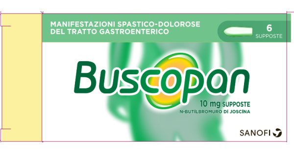 Buscopan Crampi Addominali 6 Supposte Mal di Pancia e Dolori