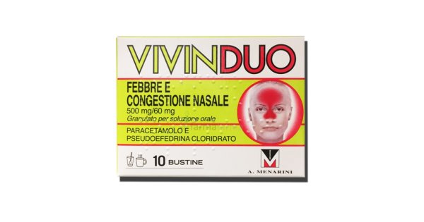 VivinDuo Febbre e Congestione Nasale Paracetamolo 10 Bustine